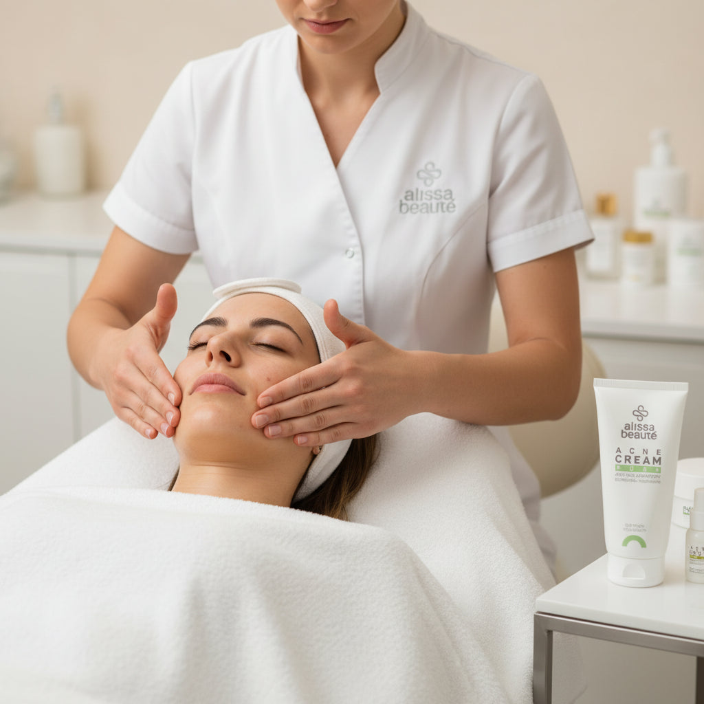 Cremă profesională anti-acnee pentru ten gras și seboreic. Calmează inflamațiile, reglează sebumul și susține regenerarea pielii în tratamentele faciale - Alissa Beaute
