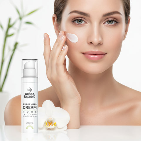 Cremă purificatoare pentru ten gras și acneic cu efect sebo-reglator. Calmează inflamațiile, reduce luciul și menține porii curați. Ideală pentru îngrijire zilnică -Alissa Beaute