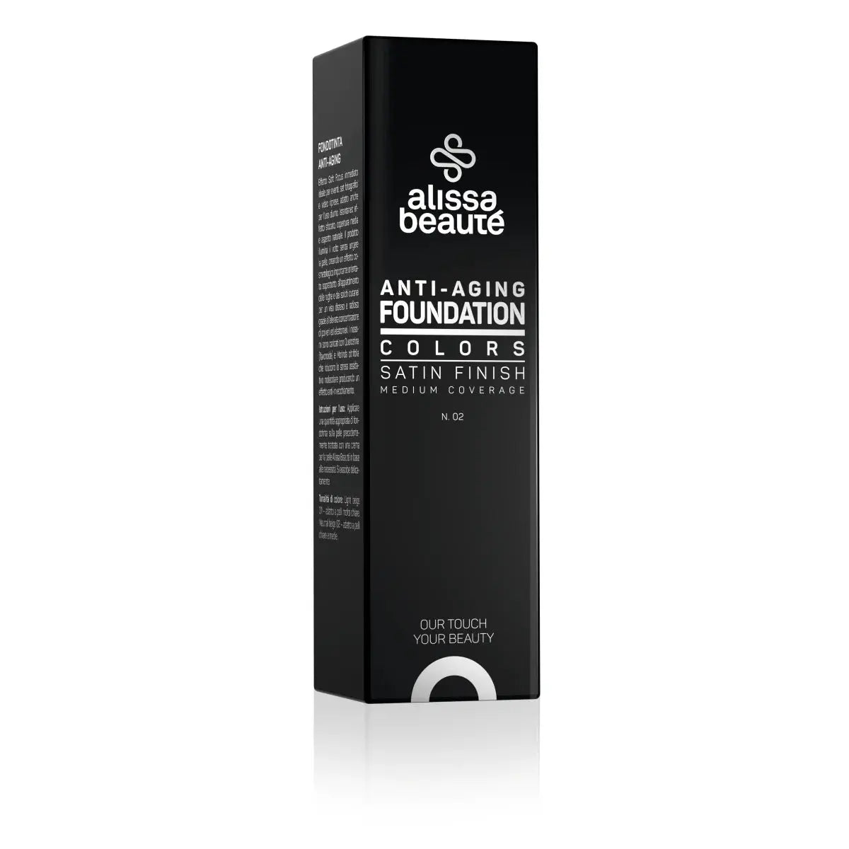 Fond de ten anti-aging cu efect de netezire și luminozitate | Anti-Aging Foundation n.02 Bej Neutru | 30 ml Alissa Beaute