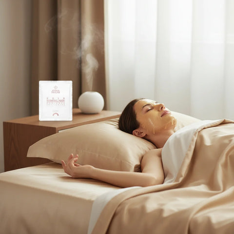 Mască hidrogel monodoză cu aur 24K și acid hialuronic, creată pentru îngrijirea pielii cu pierdere de fermitate și riduri. Oferă hidratare intensă, efect de lifting și luminozitate vizibilă, fiind ideală pentru ritualul de îngrijire acasă - Alissa Beaute