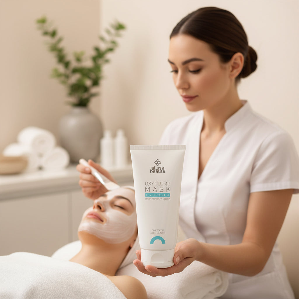 Mască profesională hidratantă și anti-rid cu efect plumping pentru ten uscat și matur. Oxigenează pielea și îmbunătățește fermitatea în tratamentele faciale.