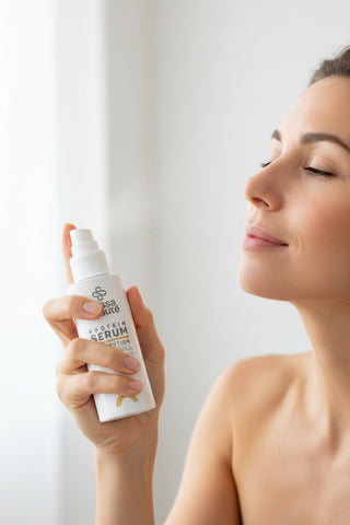 Ser proteic spray cu colagen, elastină și acid hialuronic pentru fermitate, hidratare și reducerea ridurilor. Ideal pentru tratamente faciale și utilizare zilnică.Alissa Beaute