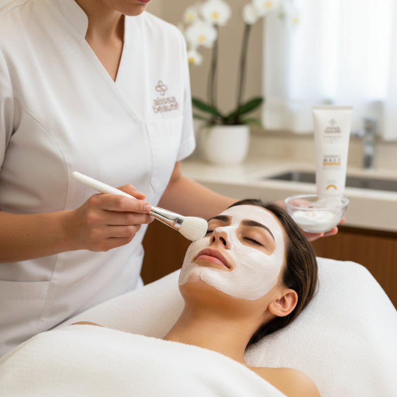 Mască profesională cu Vitamina C pentru iluminare, fermitate și tratamente faciale anti-aging. Formula bazată pe vitamina C stabilă - Alissa Beaute