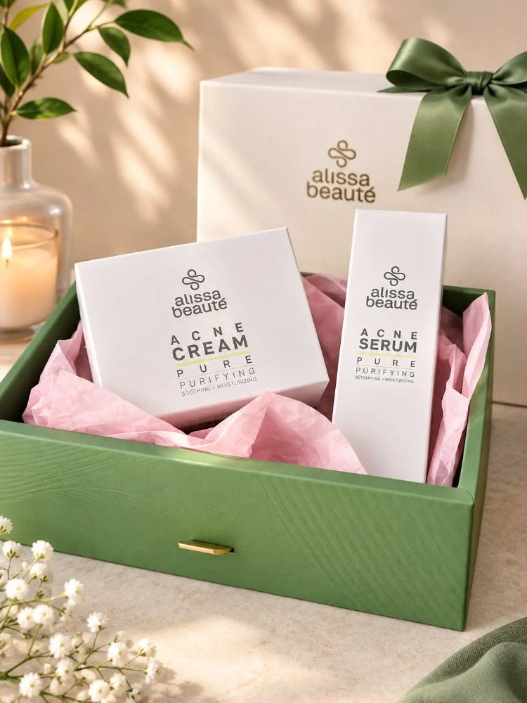Set cadou Pure Alissa Beauté — Acne Serum și Acne Cream pentru ten gras și acneic