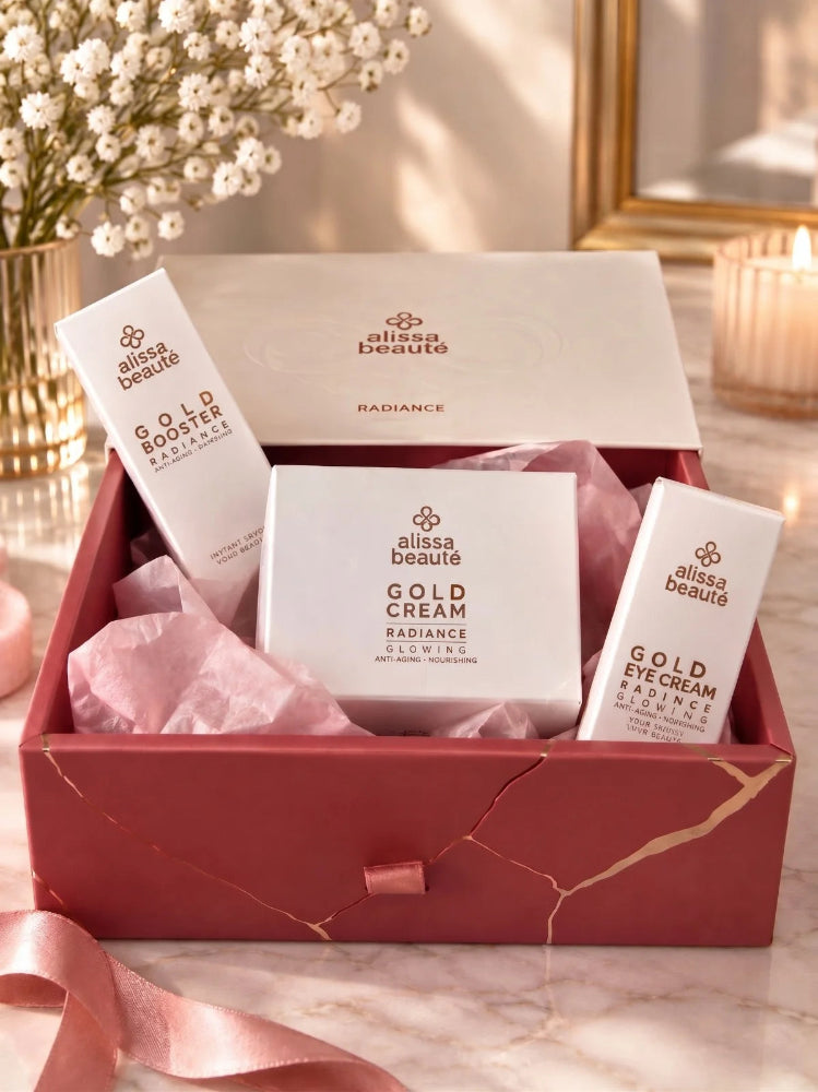 Set cadou Radiance Alissa Beauté — Gold Booster, Gold Eye Cream și Gold Cream cu aur 24K
